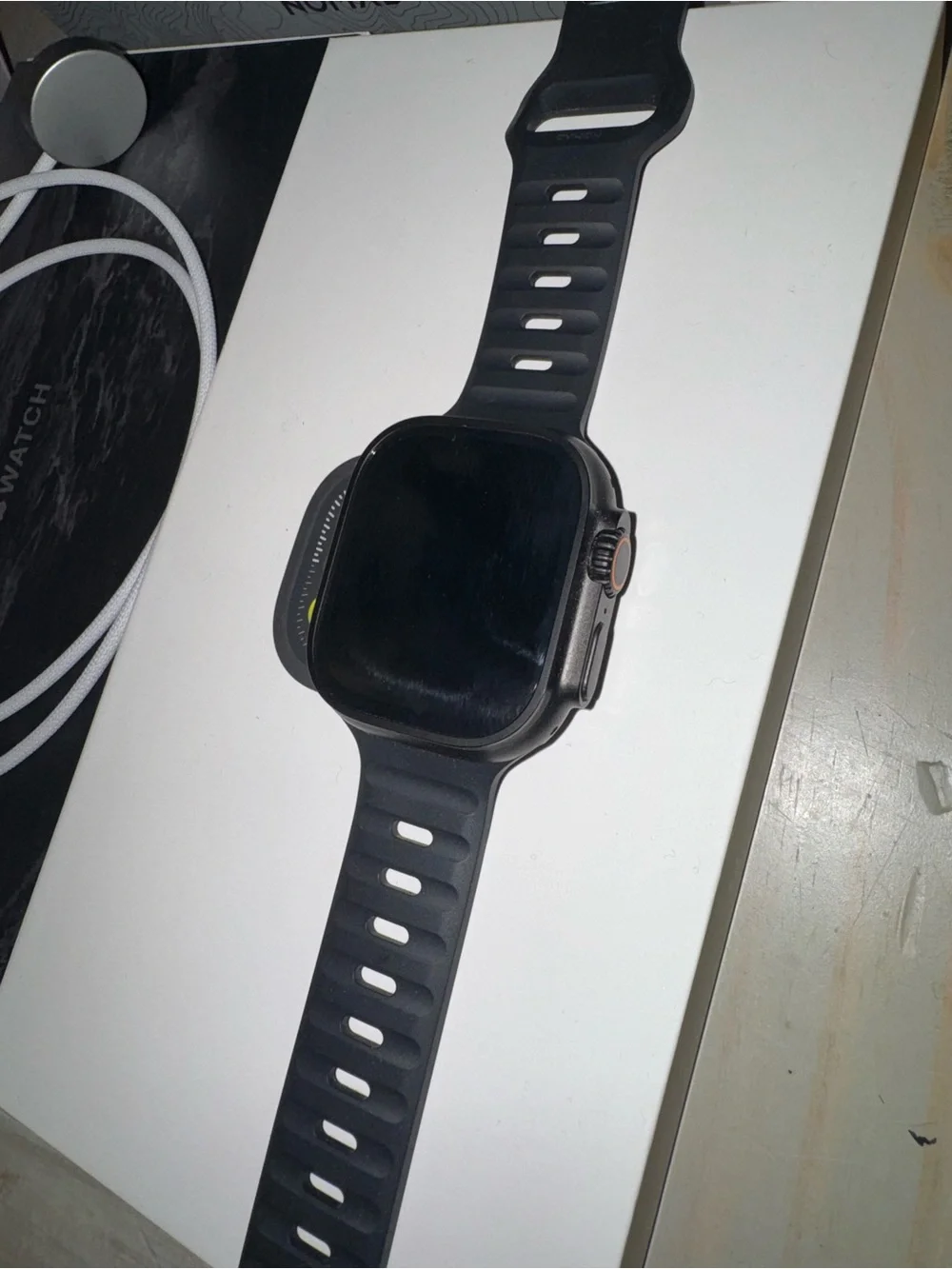 Apple Black Smartwatch with Rugged Sport Band